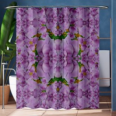 Fauna Flowers In Gold And Fern Ornate Shower Curtain 60  X 72  (medium)  by pepitasart