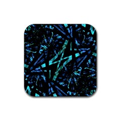 Modern Abstract Geo Print Rubber Coaster (square)  by dflcprintsclothing