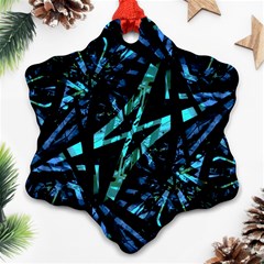 Modern Abstract Geo Print Snowflake Ornament (two Sides)