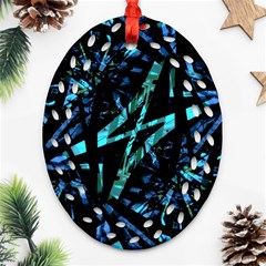 Modern Abstract Geo Print Ornament (oval Filigree)