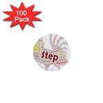 Fighting Golden Rooster  1  Mini Buttons (100 pack)  Front