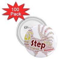 Fighting Golden Rooster  1 75  Buttons (100 Pack) 