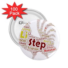 Fighting Golden Rooster  2 25  Buttons (100 Pack)  by Pantherworld143