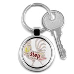 Fighting Golden Rooster  Key Chain (Round) Front