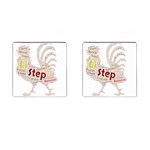 Fighting Golden Rooster  Cufflinks (Square) Front(Pair)