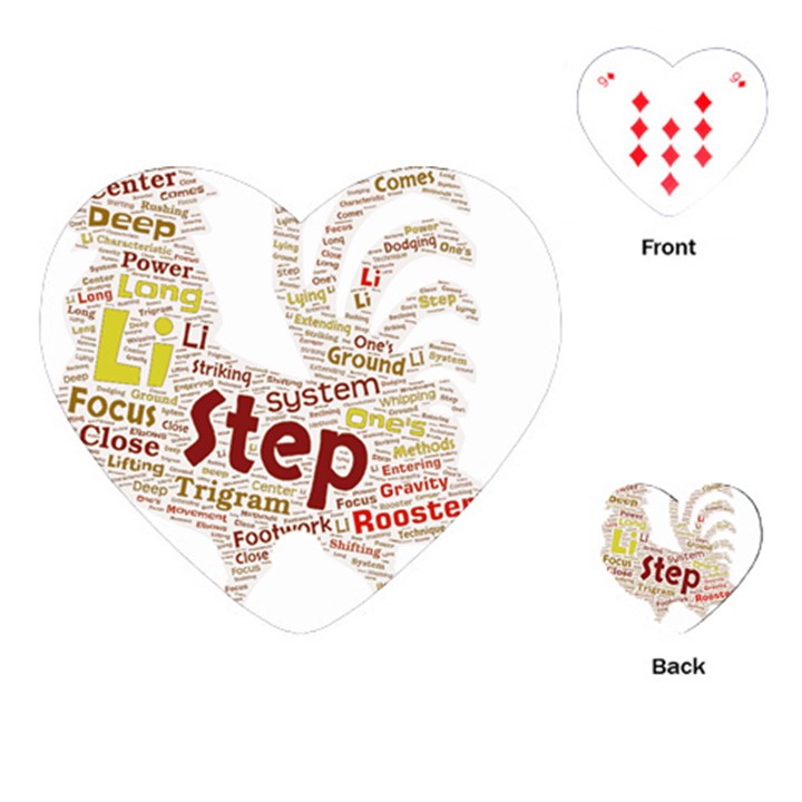 Fighting Golden Rooster  Playing Cards Single Design (Heart)