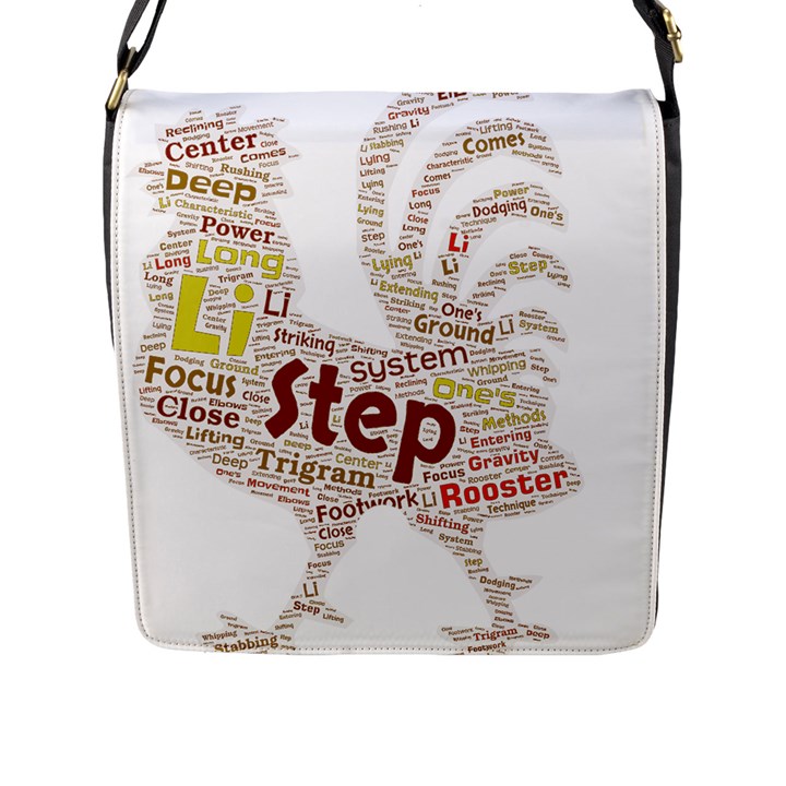 Fighting Golden Rooster  Flap Closure Messenger Bag (L)