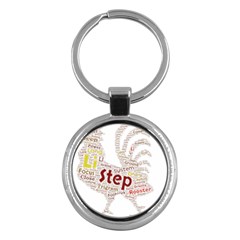 Fighting Golden Rooster Key Chain (round)