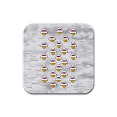 Santa And His Elves Rubber Square Coaster (4 Pack)  by pepitasart