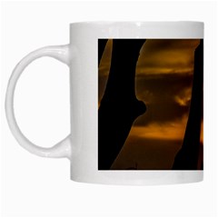 Silhouette Sunset Landscape Scene, Montevideo   Uruguay White Mugs by dflcprints