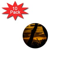 Silhouette Sunset Landscape Scene, Montevideo   Uruguay 1  Mini Buttons (10 Pack)  by dflcprints