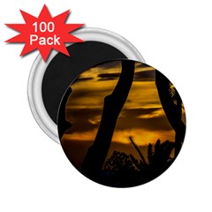 Silhouette Sunset Landscape Scene, Montevideo   Uruguay 2 25  Magnets (100 Pack)  by dflcprints