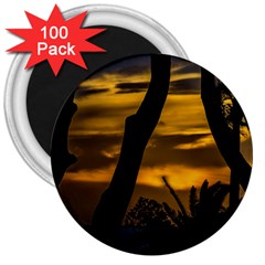 Silhouette Sunset Landscape Scene, Montevideo   Uruguay 3  Magnets (100 Pack) by dflcprints