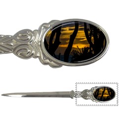 Silhouette Sunset Landscape Scene, Montevideo   Uruguay Letter Opener by dflcprints