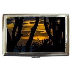 Silhouette Sunset Landscape Scene, Montevideo   Uruguay Cigarette Money Case by dflcprints