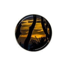 Silhouette Sunset Landscape Scene, Montevideo   Uruguay Hat Clip Ball Marker by dflcprints