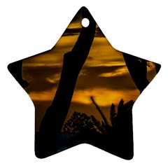 Silhouette Sunset Landscape Scene, Montevideo   Uruguay Star Ornament (two Sides) by dflcprints