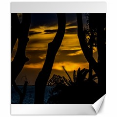 Silhouette Sunset Landscape Scene, Montevideo   Uruguay Canvas 8  X 10 