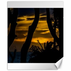 Silhouette Sunset Landscape Scene, Montevideo   Uruguay Canvas 16  X 20  by dflcprints