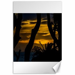 Silhouette Sunset Landscape Scene, Montevideo   Uruguay Canvas 24  X 36  by dflcprints