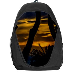 Silhouette Sunset Landscape Scene, Montevideo   Uruguay Backpack Bag by dflcprints