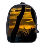 Silhouette Sunset Landscape Scene, Montevideo   Uruguay School Bag (XL) Front