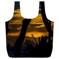 Silhouette Sunset Landscape Scene, Montevideo   Uruguay Full Print Recycle Bag (xl) by dflcprints