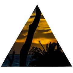 Silhouette Sunset Landscape Scene, Montevideo   Uruguay Wooden Puzzle Triangle