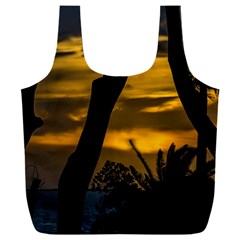 Silhouette Sunset Landscape Scene, Montevideo   Uruguay Full Print Recycle Bag (xxl) by dflcprints