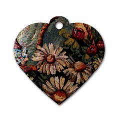 Old Embroidery 1 1 Dog Tag Heart (two Sides) by bestdesignintheworld