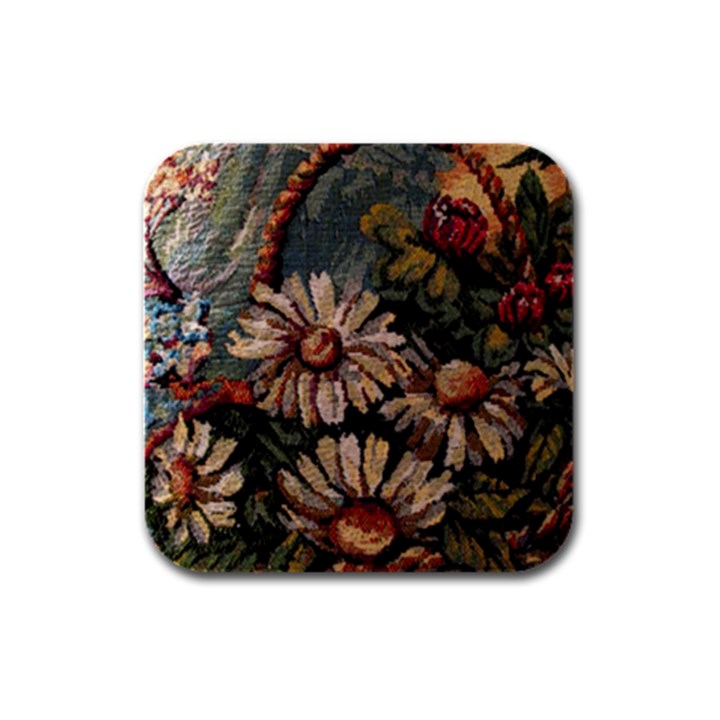 Old Embroidery 1 1 Rubber Square Coaster (4 pack) 