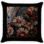 Old Embroidery 1 1 Throw Pillow Case (Black) Front