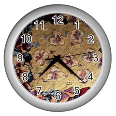 Old Embroidery 1 2 Wall Clock (silver) by bestdesignintheworld