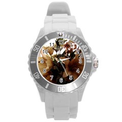 Lilies 1 1 Round Plastic Sport Watch (l)