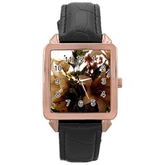 Lilies 1 1 Rose Gold Leather Watch  by bestdesignintheworld