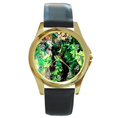 Plants 1 1 Round Gold Metal Watch by bestdesignintheworld