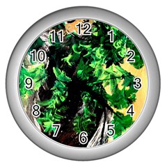 Plants 1 2 Wall Clock (silver) by bestdesignintheworld