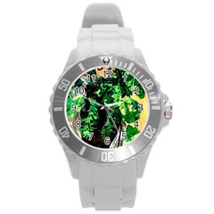 Plants 1 2 Round Plastic Sport Watch (l)