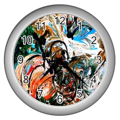 Lilies In A Vase 1 3 Wall Clock (silver) by bestdesignintheworld