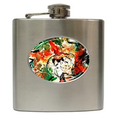 Lilies In A Vase 1 4 Hip Flask (6 Oz) by bestdesignintheworld