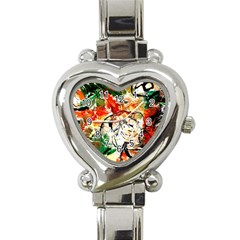 Lilies In A Vase 1 4 Heart Italian Charm Watch by bestdesignintheworld