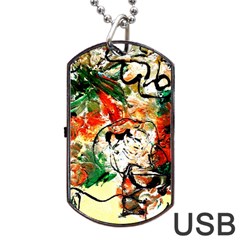 Lilies In A Vase 1 4 Dog Tag Usb Flash (one Side) by bestdesignintheworld