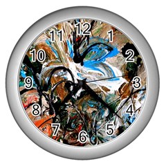 Flowers In A Vase 1 1 Wall Clock (silver) by bestdesignintheworld