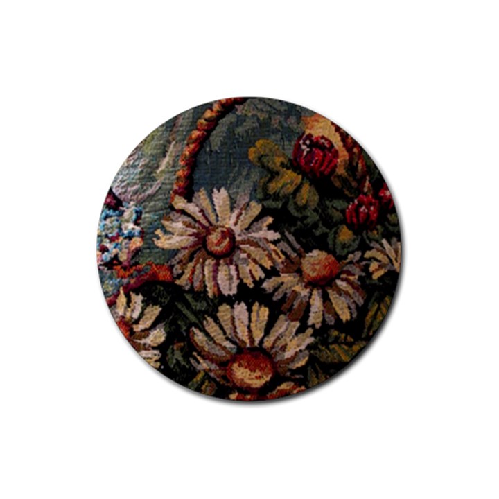 Old Embroidery 1 1 Rubber Round Coaster (4 pack) 