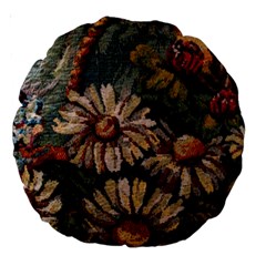 Old Embroidery 1 1 Large 18  Premium Round Cushions by bestdesignintheworld