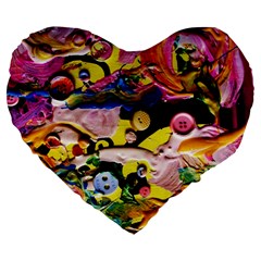 Alice Walk 1 2 Large 19  Premium Flano Heart Shape Cushions by bestdesignintheworld