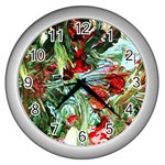 Eden Garden 1 4 Wall Clock (Silver) Front