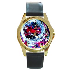 Red Airplane 1 1 Round Gold Metal Watch by bestdesignintheworld