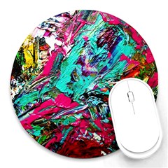 Red And Green 1 1 Round Mousepads by bestdesignintheworld