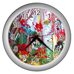 Eden Garden 1 6 Wall Clock (silver) by bestdesignintheworld